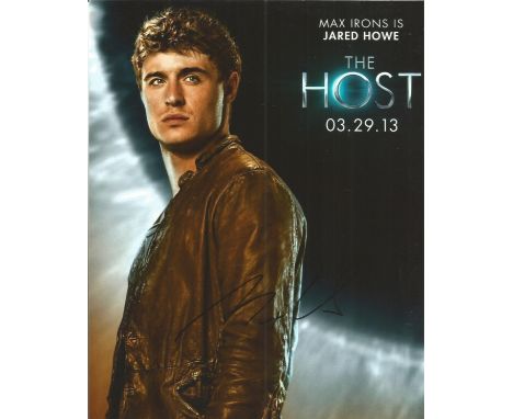 Max Irons The Host promo signed 10 x 8 inch Colour Photo. Maximilian Paul Diarmuid Irons is an English Irish actor and model.