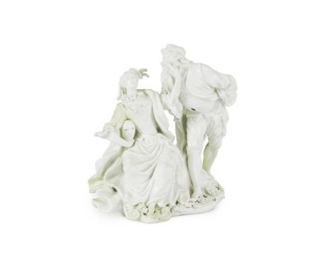 Groupe en porcelaine de Meissen répresentant Columbine et Pantalone, circa 1738A Meissen group of Columbine and Pantalone, ci