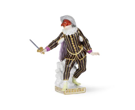 Statuette en porcelaine de Meissen (directorat de Marcolini) représentant Covielle, circa 1774-1814A Marcolini Meissen figure