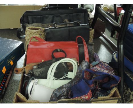 A selection of vintage hand bags purses and over shoulder womens bags