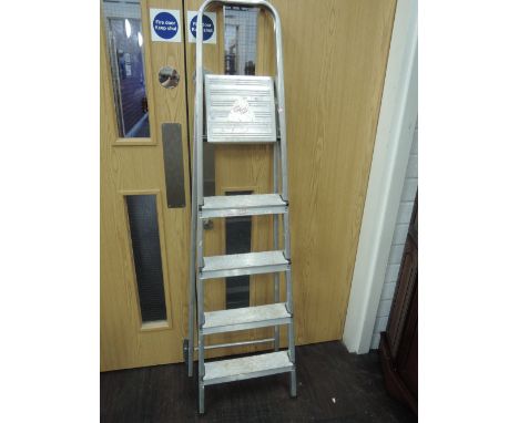 A set of aluminium step ladders