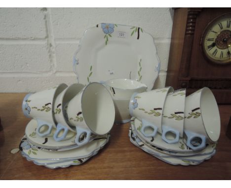 A part tea service by Wellington China in a classic Art Deco design 15 pieces approx
