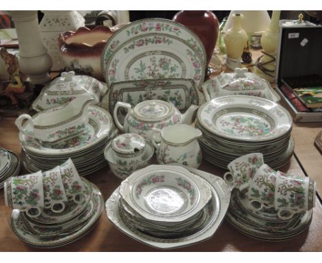 A large dinner part tea service by Bridgwood in the Indian Tree design 56 pieces approx