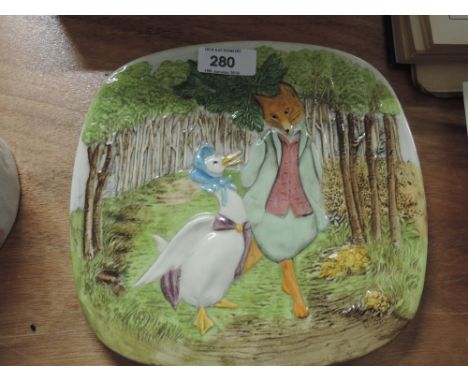 A vintage ceramic plate by Beswick Beatrix Potter series