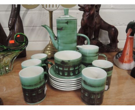 A part Tea Coffee service by Cinque Ports Pottery The Monastery Rye Vintage Mugs and Saucers