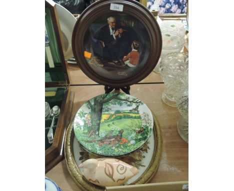 A selection of vintage ceramics including Norman Rockwell display plate