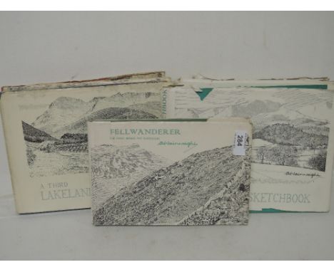 A selection of Wainwright Lakeland Sketch Books some early editions