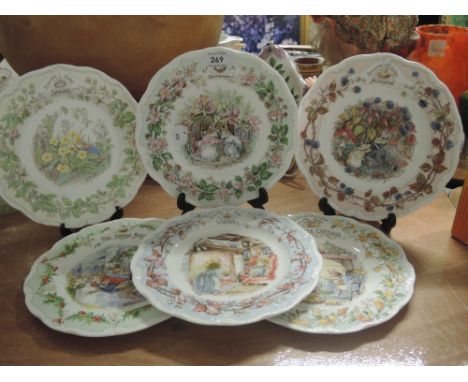 A selection of vintage ceramic display plates by Royal Doulton from the Brambly Hedge series