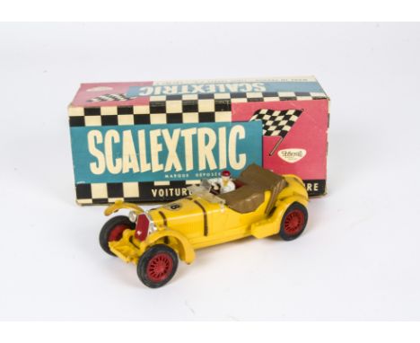 French Issue Tri-ang Scalextric Oldtimer Model C/65 2.3 Litre Alfa-Romeo, yellow body, red hubs, RN18, in original box with i
