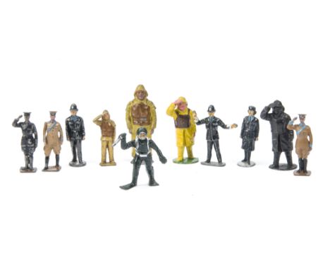 Britains AA men (2 saluting, 1 walking),  Reynolds Diver, Hilco (2) Taylor &amp; Barrett and Britains RNLI Lifeboatmen, Timpo