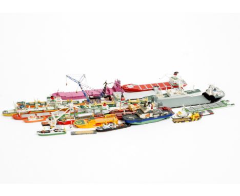 Various makers resin and metal North Sea support vessels  Tankers and other ships 1:1200 scale or similar Waterline Models, S