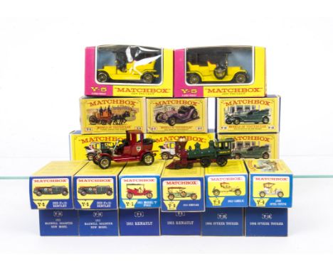 Matchbox Models Of Yesteryear, including Y-8 Sunbeam Motorcycle &amp; Sidecar (2), Y-5 Bentley (2), Y-4 Horse-Drawn Fire Engi