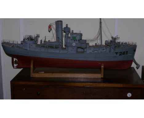 Caldecraft kitbuilt model of  Royal Navy Minesweeper T241 'Sir Kay', built and painted to a very good standard, powered by a 