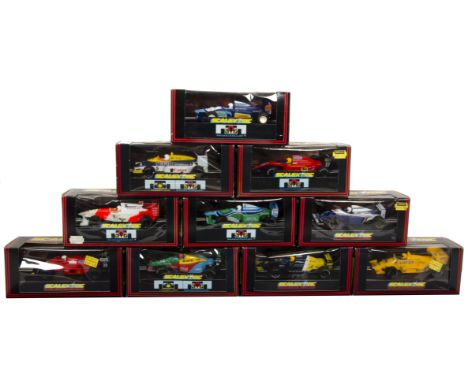 Hornby Scalextric Formula 1 Cars, including C.457 Ferrari F1, C.184 Minardi F1, C.585 McLaren Mercedes MP4/10, C.461 Ford Ben