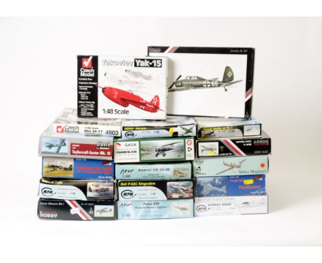 Czechoslovakian Manufactured  Military Aircraft Model Kits, a boxed collection of 1:48 scale WW11 and later aircraft includin