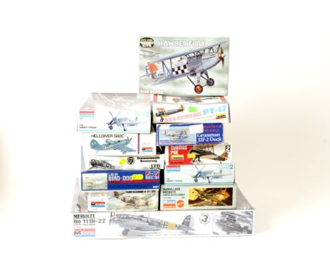 American Manufactured Military Aircraft Kits, a boxed group of 1:48 scale WW1 and later aircraft including, Monogram 85-5530 