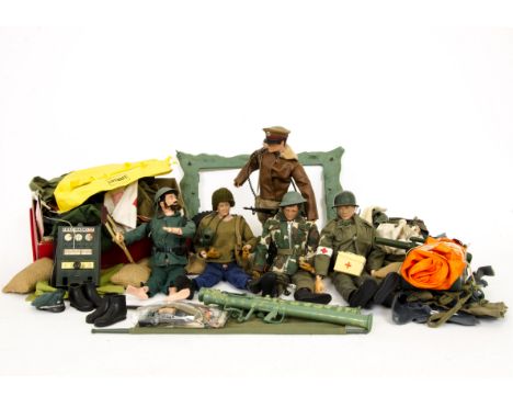 Vintage Action Man/G.I Joe, large collection including Scorpion Tank, Hasbro Sea Wolf Submarine, Palitoy Land Rover, Motorcyc