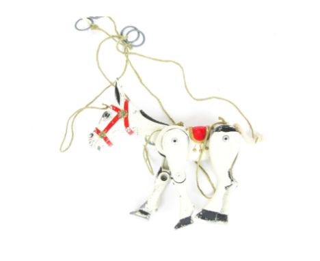 Moko original 1950'S TV 'Muffin The Mule' diecast puppet, with  four original strings with finger rings and appears to have o