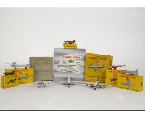 Dinky Toy Aircraft, pre-war 62r De Havilland Albatross Mail Liner, post-war 702 Comet, 706 Vickers Viscount Air Liner, 737 P.