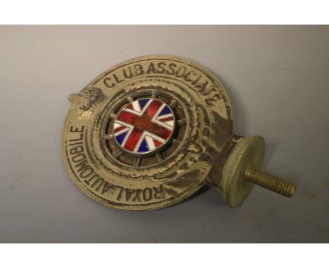 RAC - a Royal Automobile Club Association car badge, enamelled with Union Jack, c.1933