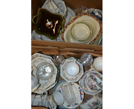 A Johnson Brothers Eternal Beau dinner and tea set; a set of six Aynsley Art Deco octagonal tea plates; Indian Tree pattern c