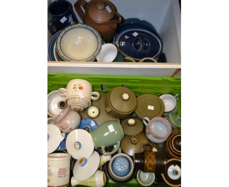 Denby Stoneware - a Cottage Blue part tea service and table service, teacups, salt and pepper pots, etc (2 boxes)