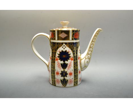 A Royal Crown Derby 1128 Imari coffee pot, first quality, printed marks