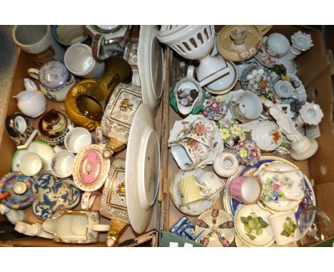 Ceramics - Spode, Art Deco coffee can and saucer, pickled onion jar and cover; decorative cups and saucers, floral trinkets, 