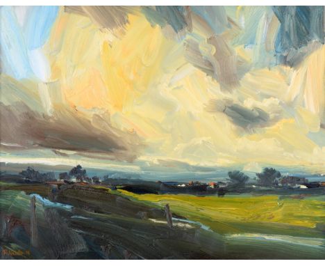 Robert Newman (Contemporary) ''Morning light after rain''  Signed and dated (20)06, oil on canvas, 68cm by 89cm
