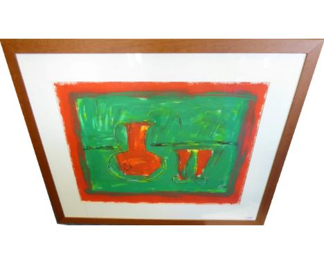 Neil Shawcross (b, 1940) Irish Decanter and two glasses Signed and dated 1998, pencil and gouache, 52cm by 67.5cm