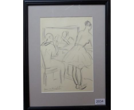 Dame Laura Knight RA, RWS, RE, RWA, PSWA, DBE (1877-1970) The dressing room Signed, pencil and grey wash, 28cm by 19.5cm  Thi