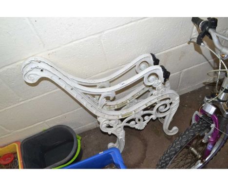 Pair of cast iron garden bench ends