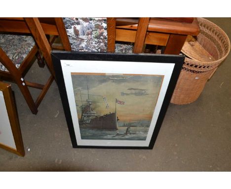 Coloured print, Naval Gunships