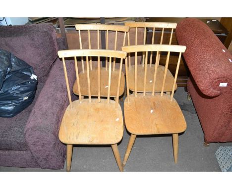 Four stick back kitchen chairs