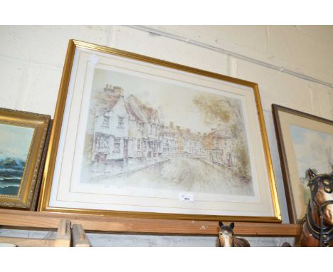 Coloured print, The High Street, Dedham