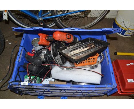 Large box of assorted tools