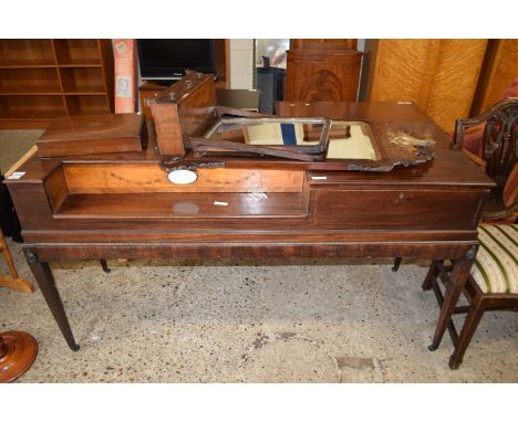 CONVERTED GEORGE III SQUARE PIANO BEARING ORIGINAL ENAMEL LABEL MARKED 'LONGMAN AND BRODERIP BY ROYAL PATENT MUSICAL INSTRUME