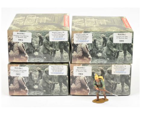 King &amp; Country - World War 1 Series, including FW16 'Charging with Rifle 13th Bavarian Rifles', FW17 'Running with Rifle 