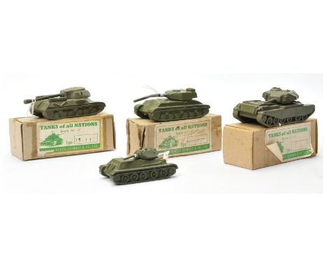 Denzil Skinner &amp; Co Ltd "Tanks of all Nations" series group of 4 x Tanks larger scale&nbsp; to include - Russian T34&nbsp