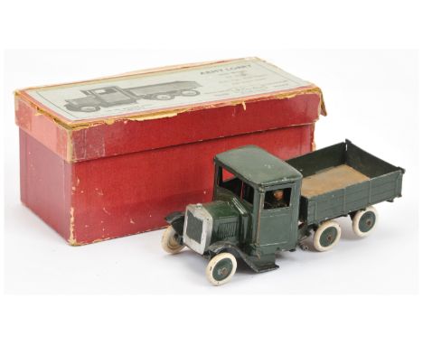 Britains 1335 Army 6-wheeled&nbsp; Tipping Lorry - very dark green including hubs with painted white tyres, black mudguards s