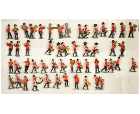 Britains &amp; Similar - British Army Marching Band Diecast Figures - Various Issues. &nbsp;Conditions generally appear Fair 
