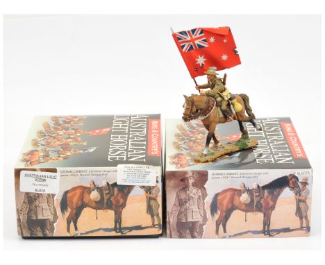 King &amp; Country - Australian Light Horse Series, comprising: 2 x Set AL007A Flagbearer with Red Ensign.&nbsp; Conditions g