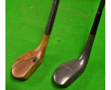 2x interesting patent mallet head putters - fine R Forgan St Andrews Black Magic composite mallet head putter with brass cent