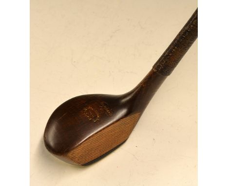 Fine R Simpson The Simplex dark stained beech wood hybrid shaped scare head lofted wood - with integral full brass sole plate