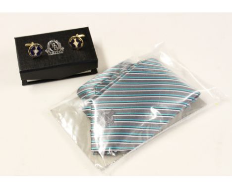 Collection of Solheim Golf Team Players Husband's cufflinks and tie - pair enamel and brass cufflinks for 2000 played at Loch