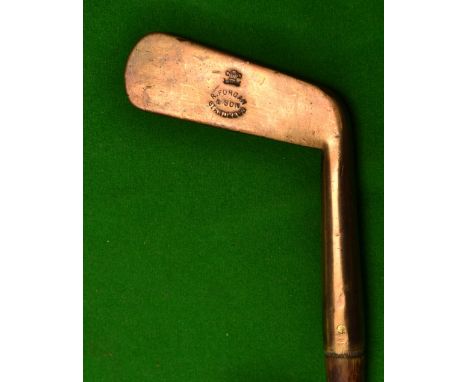 R Forgan &amp; Son St Andrews POWF thick brass blade putter - 4.5" hosel with a  period replaced R Forgan shaft with new hide