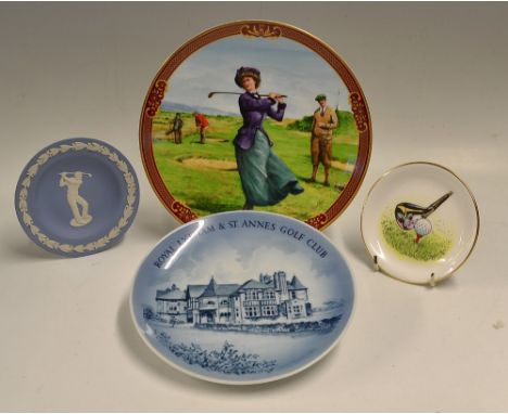 Interesting collection of bone China golf plates (4)-Royal Ulster Golfing Collection "Ladies Day" designed by Melvin Buckley 