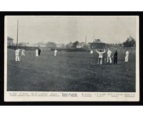 'Vigoro at Lords Gents v. Players' Tennis/Cricket Postcard an unusual real photocard depicting a game of Vigoro at Lords feat