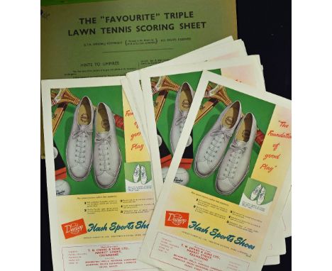 Dunlop Advertising Board 'The Foundation of Good Tennis' - printed in England, Birmingham depicts shoes, measures 50x26cm app