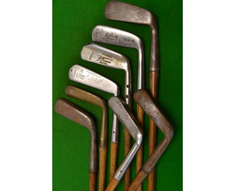 8x assorted mostly metal blade putters - J Bremner Maxwell model with flange sole, Nicoll Whippett rustless elongated blade w